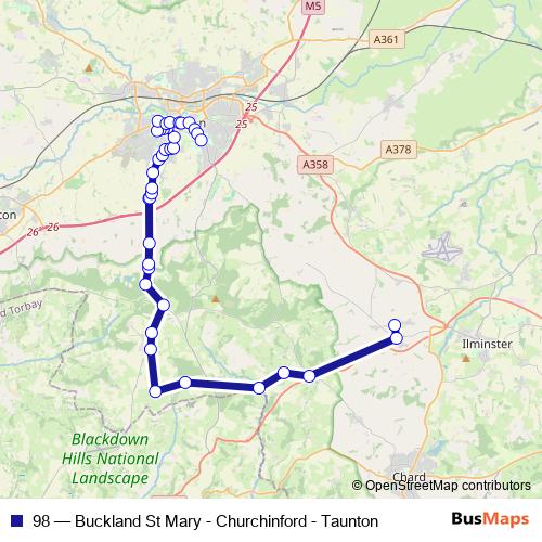 98 bus Line Map