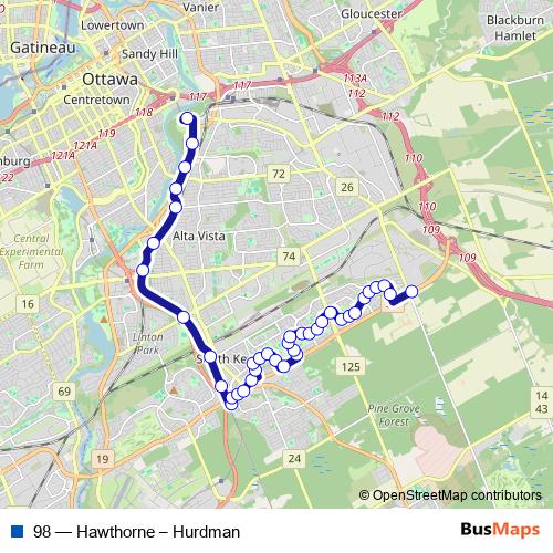 98 bus Line Map