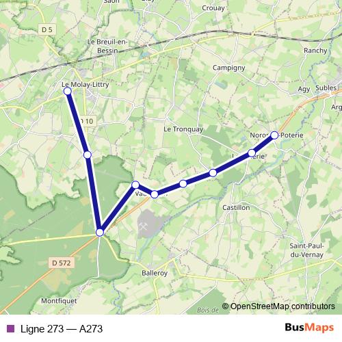 Ligne 273 bus Line Map