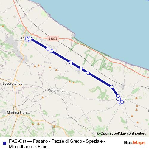 FAS-Ost bus Line Map