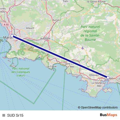 SUD Sr15 bus Line Map