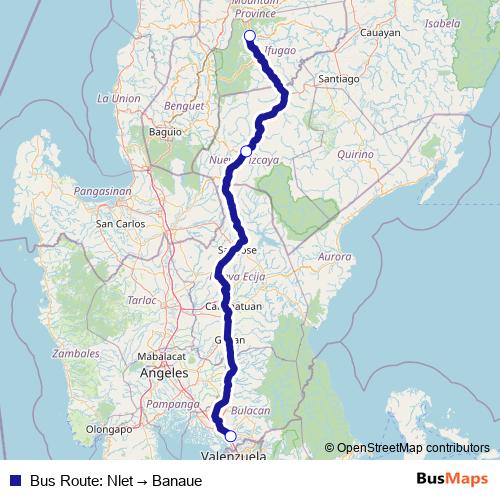 Bus Route: Nlet → Banaue bus Line Map