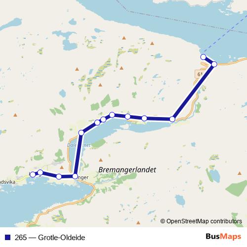 265 bus Line Map