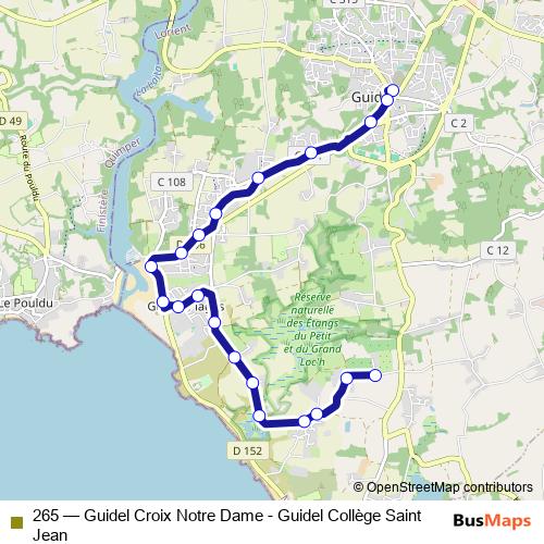 265 bus Line Map