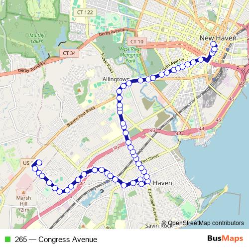 265 bus Line Map