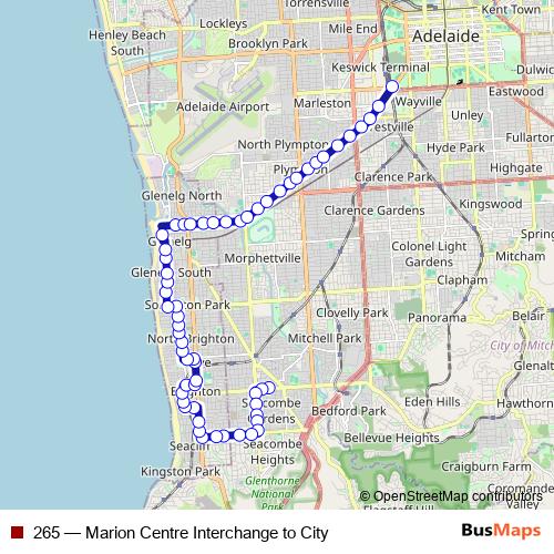 265 bus Line Map