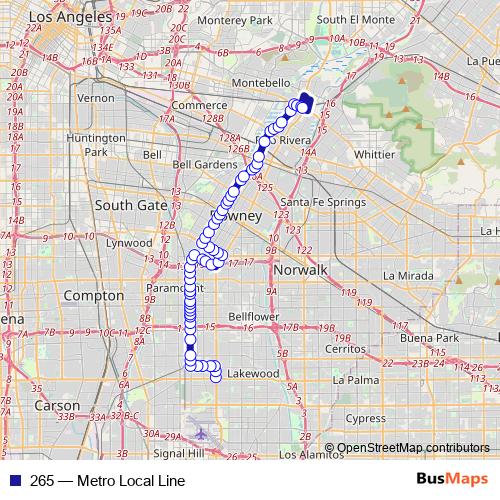 265 bus Line Map