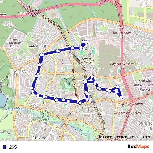 265 bus Line Map