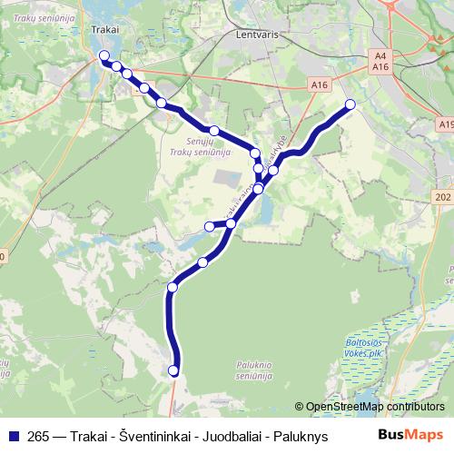 265 bus Line Map