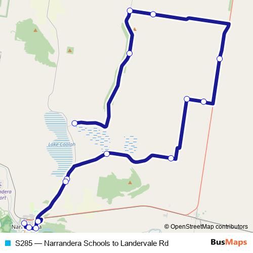 S285 bus Line Map