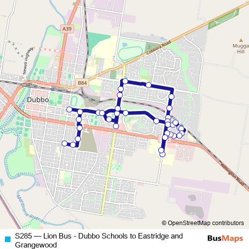 S285 bus Line Map