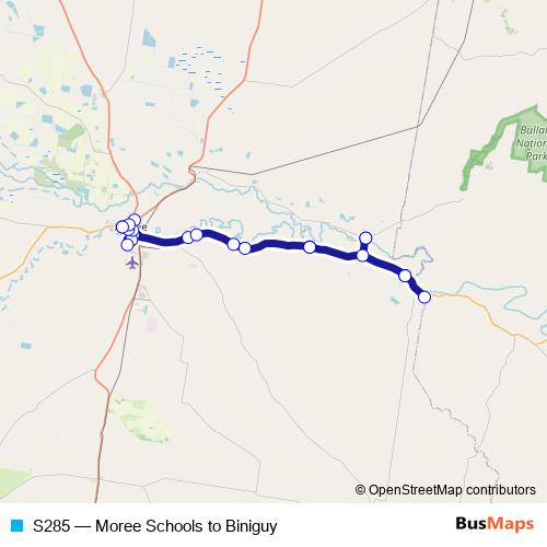 S285 bus Line Map