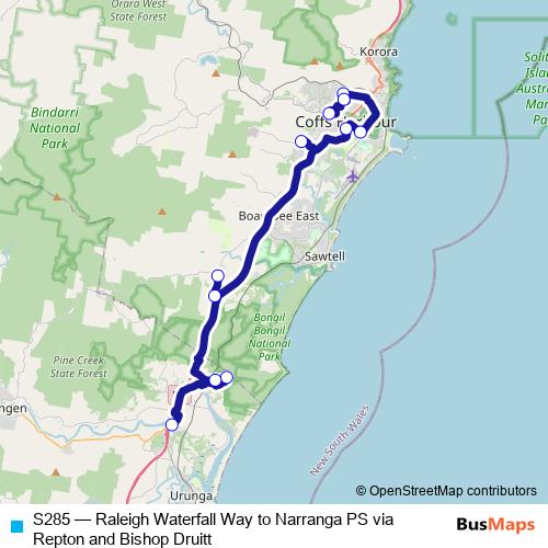 S285 bus Line Map