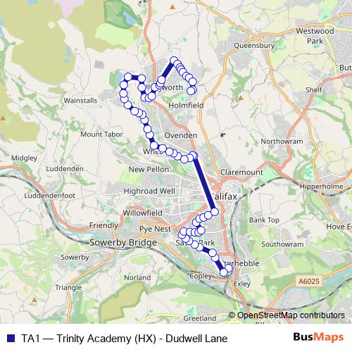 TA1 bus Line Map