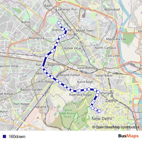 160down bus Line Map