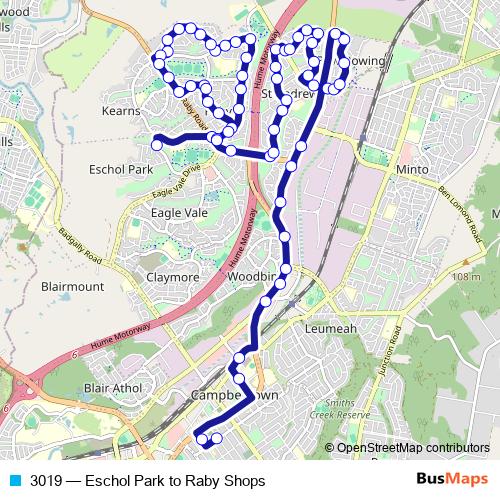 3019 bus Line Map