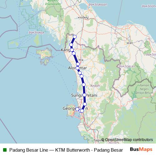 Padang Besar Line tram Line Map