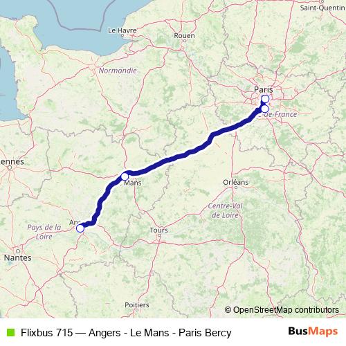 Flixbus 715 bus Line Map