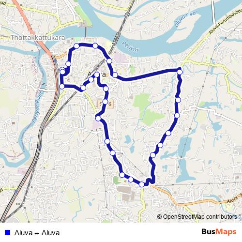 Aluva ↔ Aluva bus Line Map