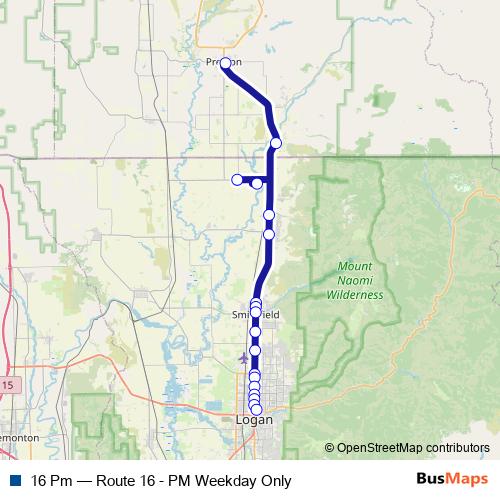 16 Pm bus Line Map