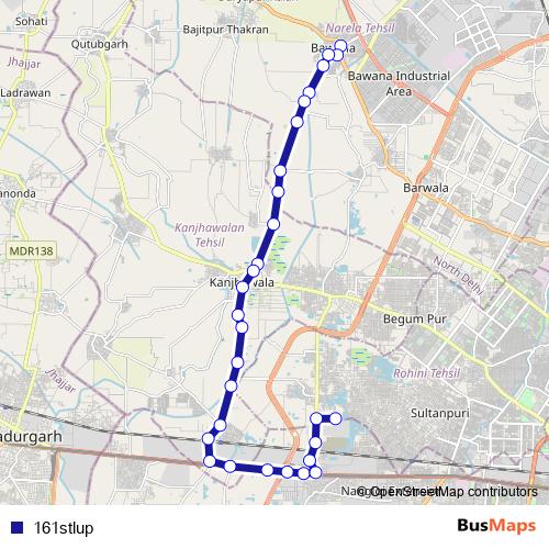 161stlup bus Line Map
