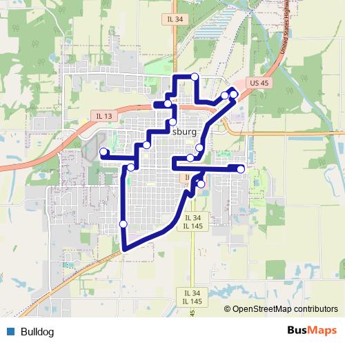 Bulldog bus Line Map