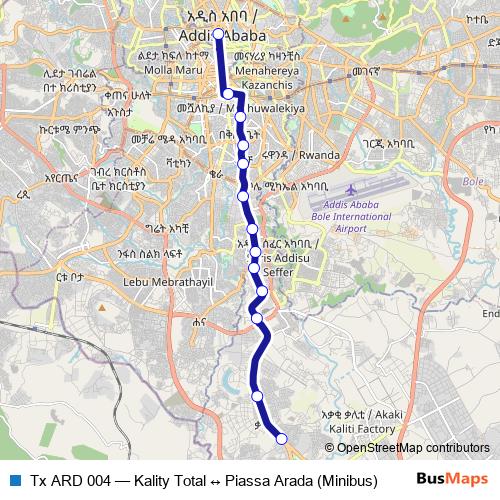 Tx ARD 004 bus Line Map