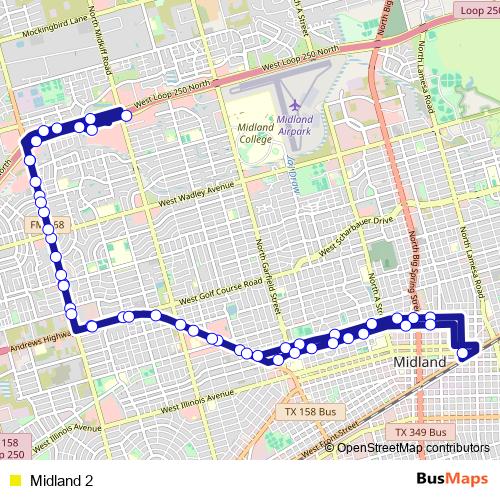 Midland 2 bus Line Map