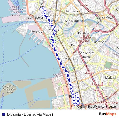 Divisoria - Libertad via Mabini bus Line Map