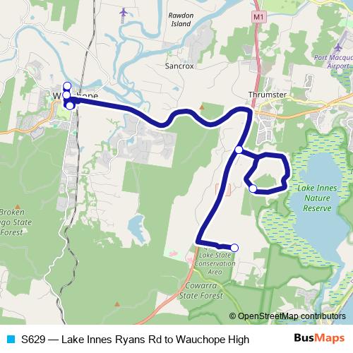 S629 bus Line Map
