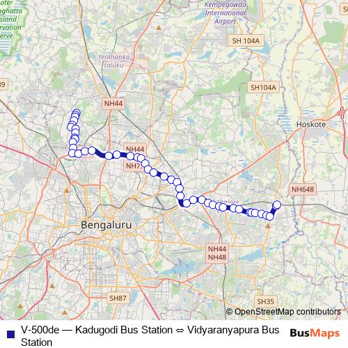 V-500de bus Line Map