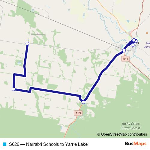 S626 bus Line Map