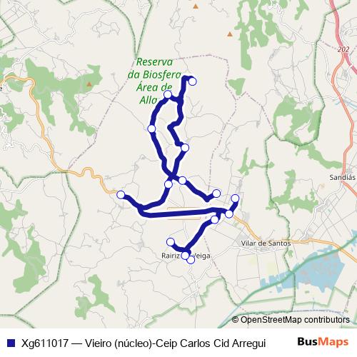 Xg611017 bus Line Map