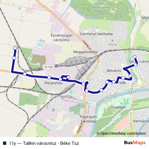 11y bus Line Map