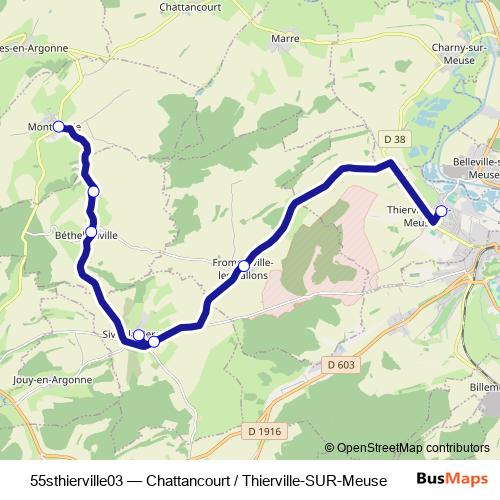 55sthierville03 bus Line Map