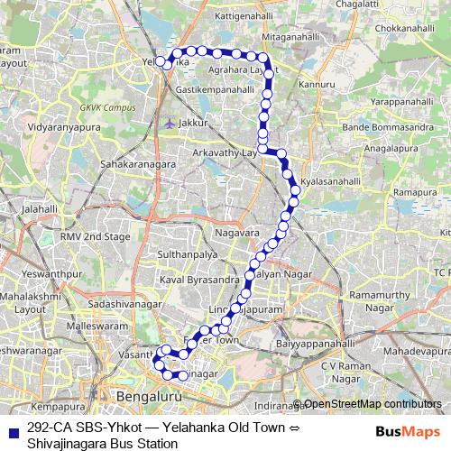 292-CA SBS-Yhkot bus Line Map