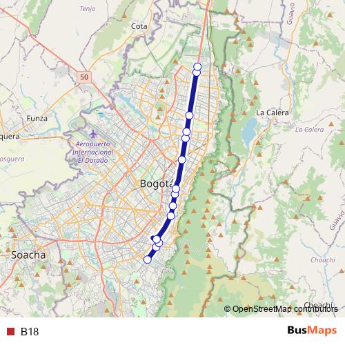 B18 bus Line Map