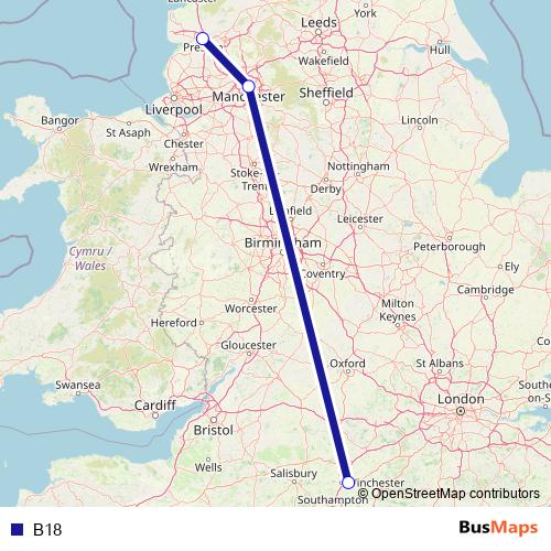 B18 bus Line Map