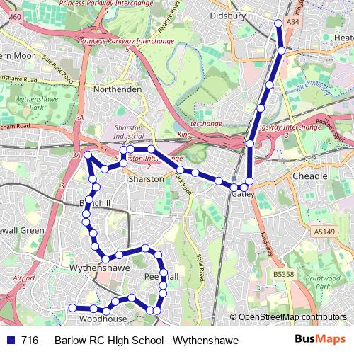 716 bus Line Map