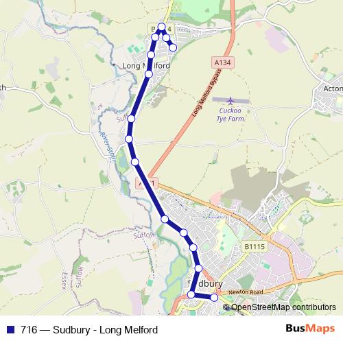 716 bus Line Map