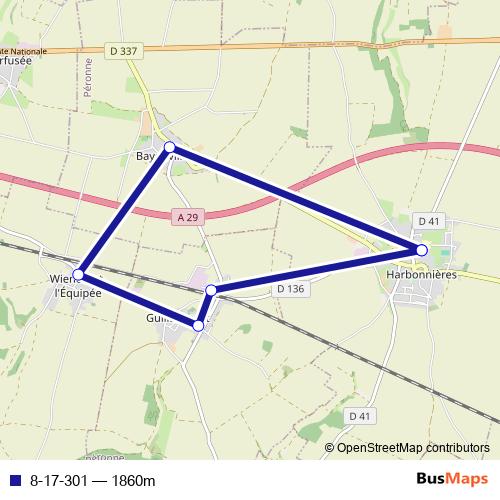 8-17-301 bus Line Map