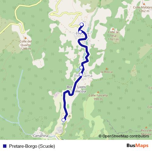Pretare-Borgo (Scuole) bus Line Map