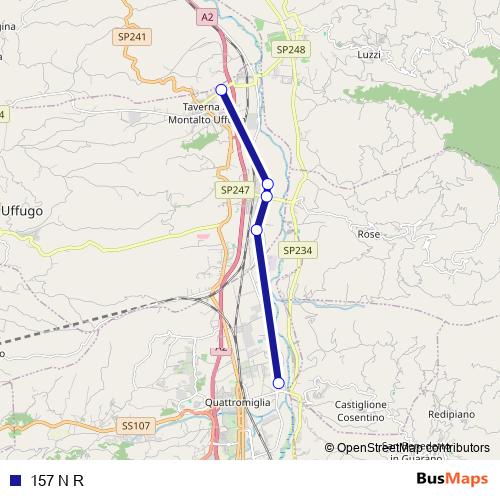 157 N R bus Line Map