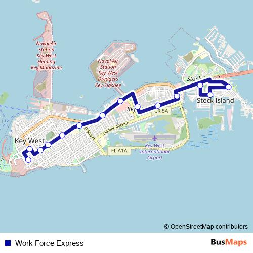 Work Force Express bus Line Map