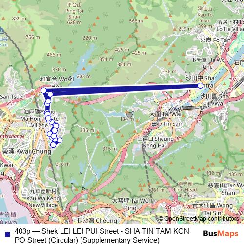 403p bus Line Map