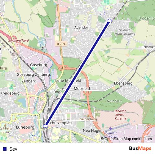 Sev bus Line Map