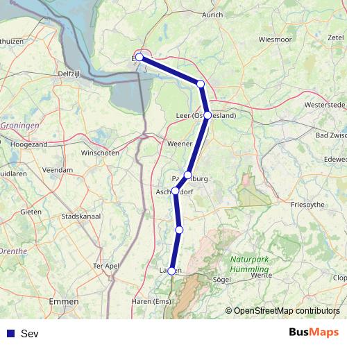 Sev bus Line Map