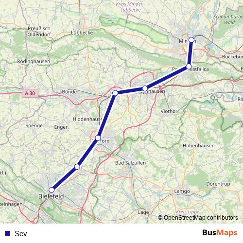 Sev bus Line Map