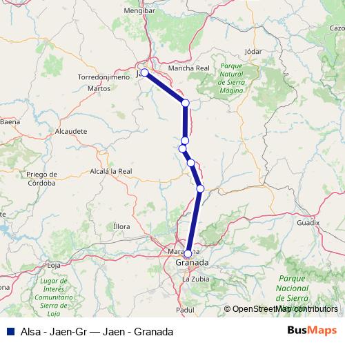 Alsa - Jaen-Gr bus Line Map