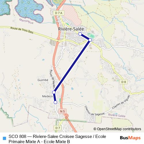 SCO 808 bus Line Map